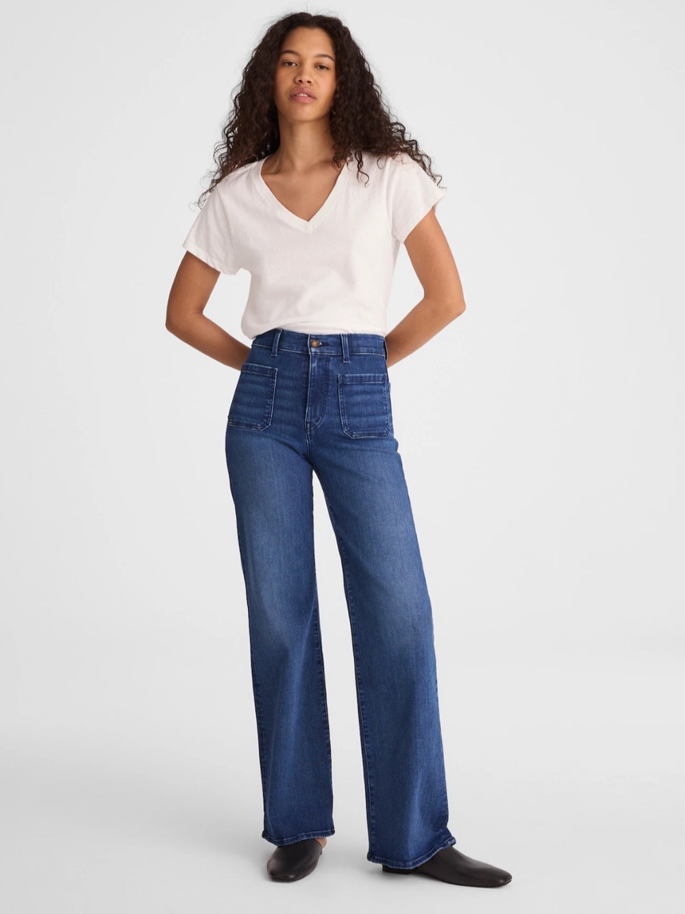 Madewell The Emmy Wide-Leg Jean in Super Stretch Denim
